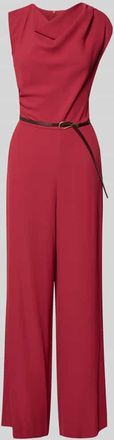 Jake*s Jumpsuit mit Wasserfall-Ausschnitt und G&uuml;rtel in Altrosa, Gr&ouml;&szlig;e 32