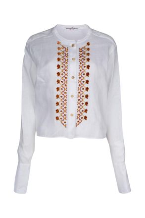 Ermanno Scervino White Regular Embroidered Shirt
