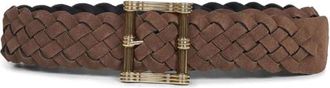 Etro Reversible Geweven Leren Riem - Dames - Riemen - Bruin - 85 CM - Leer - Accessoires