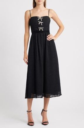 Moon River Crystal Bow Detail Metallic Dress in Black at Nordstrom Rack, Size Small