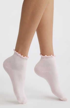 Stems Billie Ruffle Mid Crew Socks in Blush Pink at Nordstrom