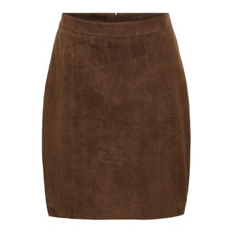 BTF-CPH Gonna a tubino corta in camoscio - - Skirts - Donna - Marrone - 3XL