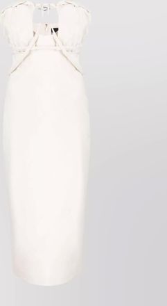 Jacquemus strapless fitted midi dress with ruched and dart