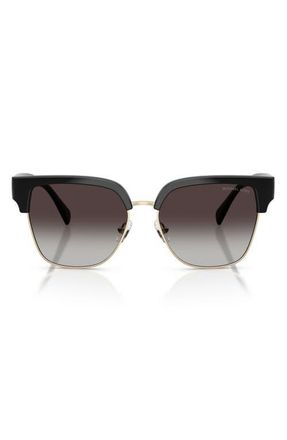 Michael Kors St. Eustatius 56mm Square Sunglasses in Black /Light Grey Gradient at Nordstrom