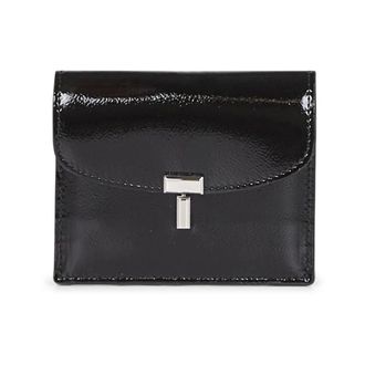 Toteme Wallets & Cardholders, female, Black, ONE SIZE, Black Leather Wallet with T-Lock Clasp