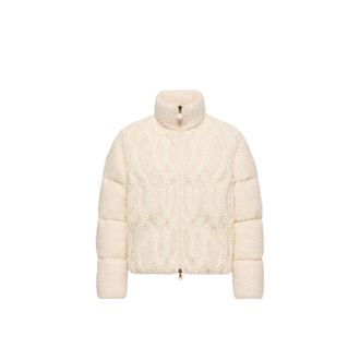 Moncler Moncler Nitidule Boucl&eacute; Down Jacket, Women, White, Size: 00