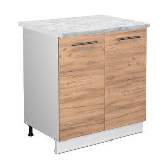 Vicco Armario Bajo Para Fregadero Fame-line, Roble Dorado, 80 Cm, Et M&aacute;rmol