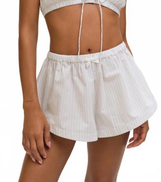 For Love & Lemons Trixie Sleep Shorts In Off White