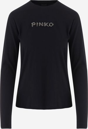 Pinko Pinko katoenen T-shirt met lange mouwen en logo