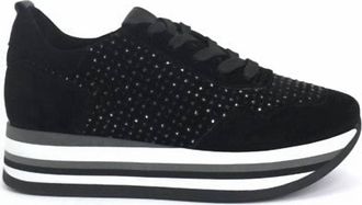 Softwaves Womens Cassia Bling Tie Sneakers In Black