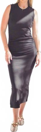 Bishop + Young Sleeveless Rib Midi Dress In Black