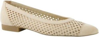 Paul Green Deanna Pointed Cap Toe Flat in Biscuit Suede at Nordstrom, Size 5.5