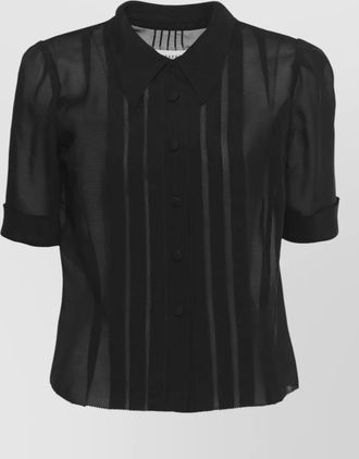 Maison Margiela viscose pleated shirt short sleeves sheer