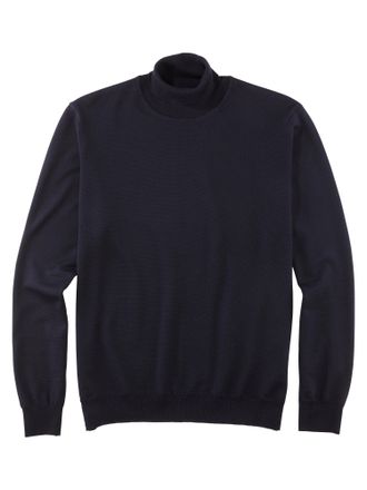 Olymp Rollkragenpullover OLYMP OLYMP Strick Casual, Herren, Gr. XXL, blau (marine), Strick, Obermaterial: 100% Schurwolle, regular fit, Strickb&uuml;ndchen, Pull