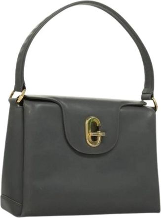 Gucci Pre-owned Lederen Handtas - Dames - Vintage Handtas - Grijs - ONE Size - Leer - Vintage