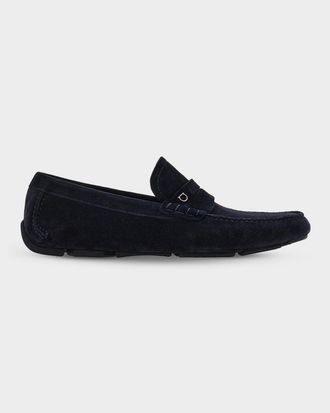 Ferragamo Men & apos;s Petite-Gancini Suede Driving Loafers