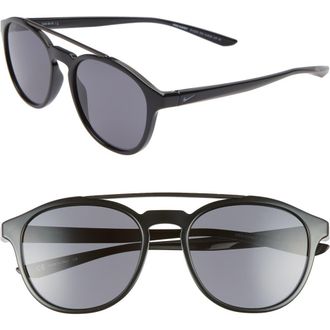 Nike Kismet 54mm Round Sunglasses in Black/dark Grey at Nordstrom Rack