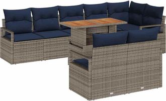 vidaXL Conjunto De Sof&aacute;s De Jard&iacute;n 9 Uds. 8-n&uacute;mero De Plazas Vidaxl