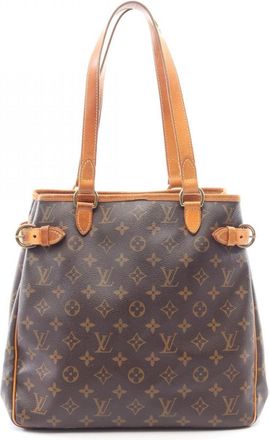 Louis Vuitton Brown Coated Canvas Monogram Leather Handbag Tote Bag (Pre-Owned)
