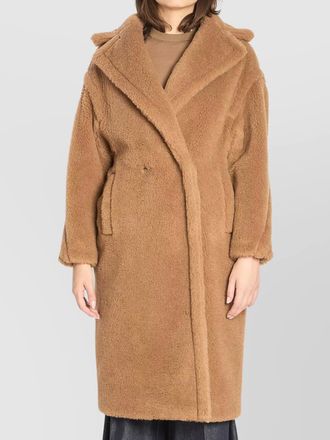 Max Mara teddy coat in natural camel silk