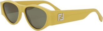 Fendi Oval Full Rim Sunglasses - Yellow