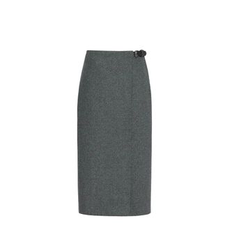 Max Mara Petali Wikkelrok - Dames - Rokken - Grijs - Maat: S Katoen