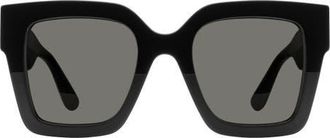 Stuart Weitzman 51mm Polarized Square Sunglasses in Black at Nordstrom
