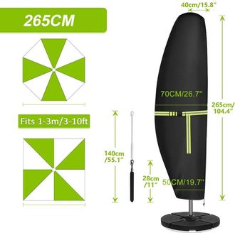 OEM Funda Para Sombrilla Voladiza Estilo Banana Oxford 420d Para Sombrillas Con M&aacute;stil Telesc&oacute;pico De 265 Cm - Jard&iacute;n Y Balc&oacute;n