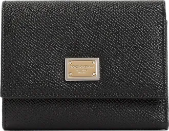 Dolce & Gabbana Black Leather French Flap Wallet-Donna