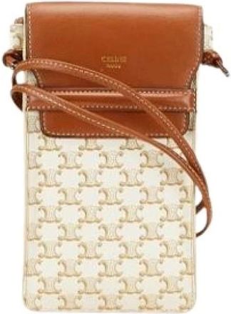 Celine Pre-owned Cross Body Bags, female, White, Size: ONE SIZE Pre-owned Vintage Shoulder Bag