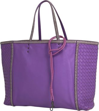 Bottega Veneta Purple Leather Tote Bag (Pre-Owned)