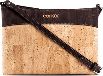 Corkor Cork Purse Women Crossbody Bag Adjustable Strap Vegan Leather Handbag Light Dark Color