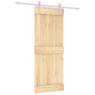 vidaXL Puerta Corredera Natural Y Blanco 80 X 210 Cm Vidaxl