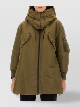 Aspesi long hooded padded coat pockets