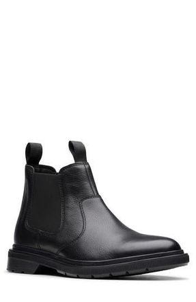 Clarks Burchill Up Chelsea Boot in Black Leather at Nordstrom Rack, Size 10