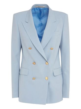 Tagliatore double-breasted gold-button blazer - Blue