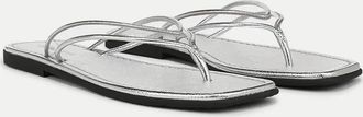 Veronica Beard Womens Clea Flip Flop Sandal In Silver/clear