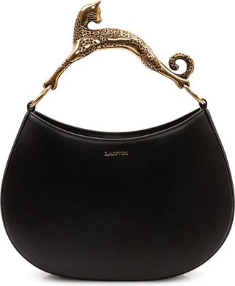 Lanvin Hobo Kat Tas - Dames - Handtassen - Zwart - ONE Size - Leer - Tassen