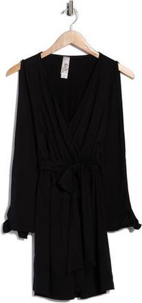 Go Couture Long Sleeve Wrap Dress in Black at Nordstrom Rack, Size X-Large