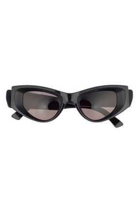 Balenciaga 48mm Cat Eye Sunglasses in Black Black Grey at Nordstrom Rack