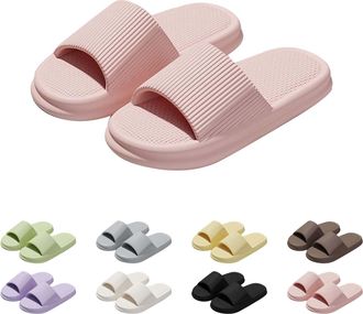 Generic Unisex Slip on Slippers for Women/men Sliders Bathing Summer Bathroom Sandals Comfy House Shower Shoes Pillow Quick Drying Cloud Flip Flops Pool with 