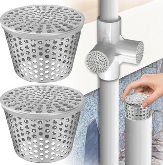 No Brand Paquete De 2 Mallas Protectoras Universales De Acero Inoxidable Para Canalones, Adecuadas Para Proteger Las Hojas De Las Tuber&iacute;as De Desag&uuml;e Y Bajante