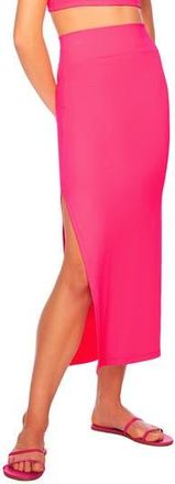 Susana Monaco Side Slit Knit Midi Skirt in Shocking Pink at Nordstrom Rack, Size X-Small