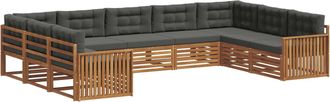 vidaXL Conjunto De Sof&aacute;s De Exterior 9 Uds. Natural Y Antracita Vidaxl