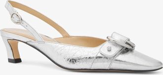 Michael Kors Jaden Metallic Crushed Leather Slingback Pump
