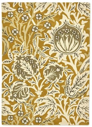 Morris & Co. Designer Teppich Morew Elmcote Gold - handgetuftet, aus 100% reiner Schurwolle