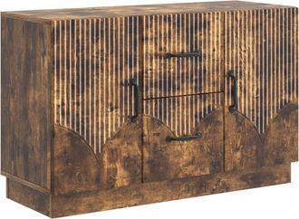 vidaXL Aparador Roble Ahumado 89 X 34,5 X 57 Cm Madera De Ingenier&iacute;a Vidaxl