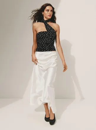 Icone Womens Satiny maxi skirt
