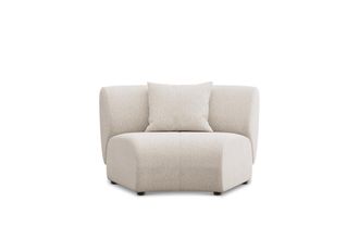 Castlery Auburn Curve Wedge Sofa Customized, Performance Boucle Cream, Spill Resistant, Modular for Sofas by Castlery