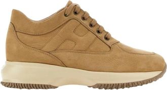 Hogan Vintage Nubuck Sneakers Wit - Dames - Sneakers - Bruin - 39 1/2 EU - Schoenen
